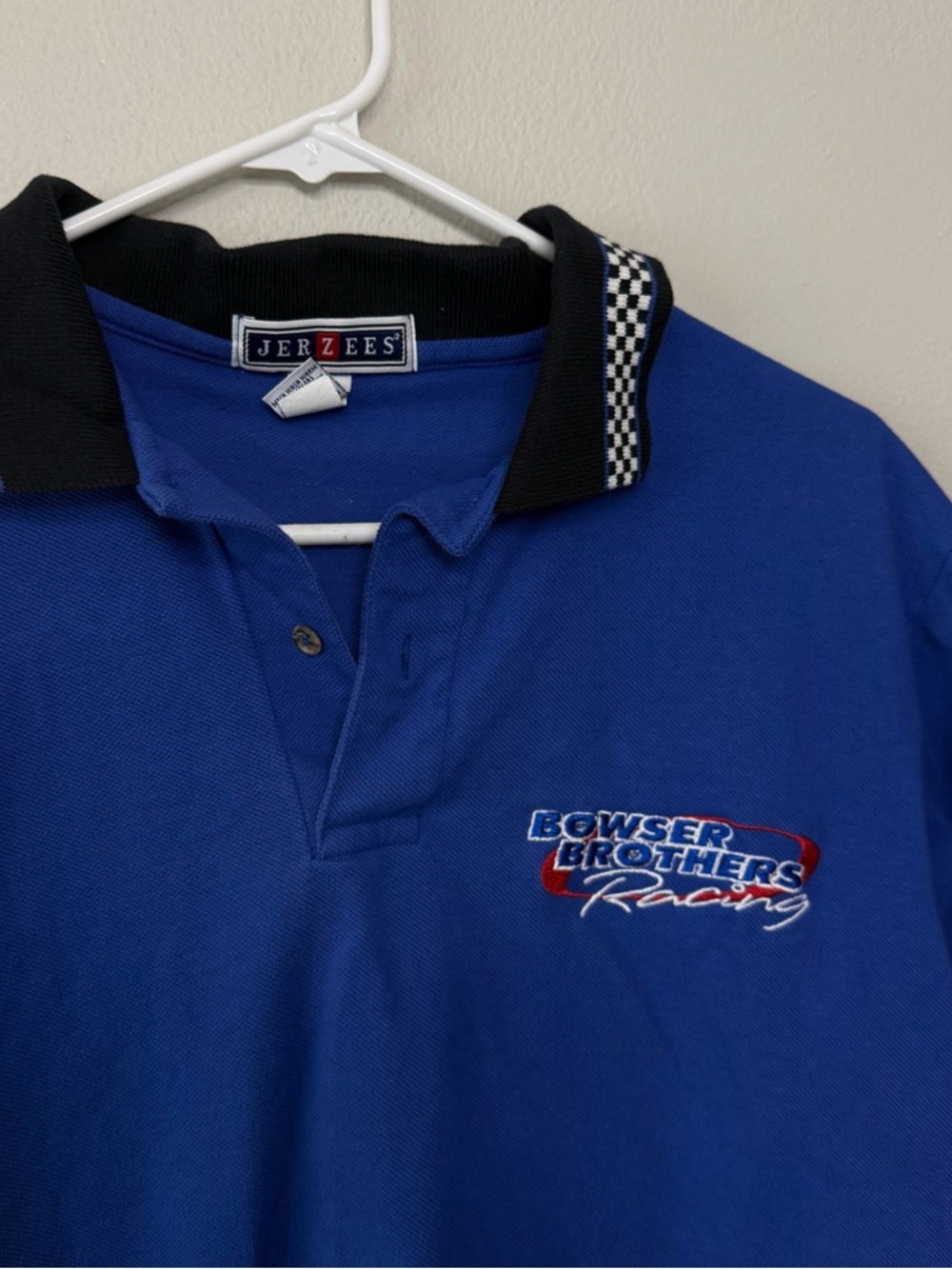 Jerzees Checkered Racing Polo Tee - Picture 2 of 5